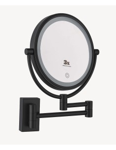 Miroir grossissant mural avec éclairage LED - Noir