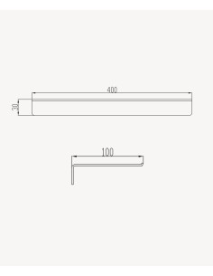 Etagère murale inox en 40 cm - Gun métal 2