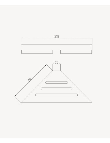 Etagère d'angle inox - Doré brossé