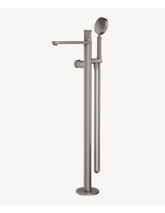 Mitigeur thermostatique de baignoire sur pied Nickel brossé - Hera