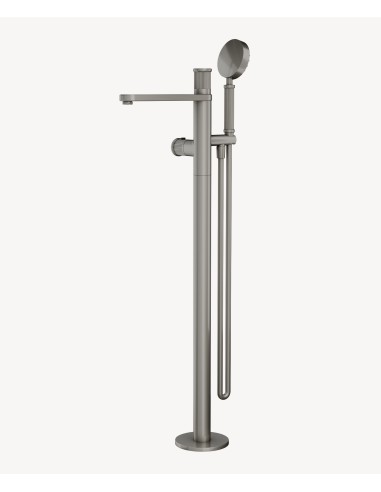 Mitigeur thermostatique de baignoire sur pied Nickel brossé - Hera