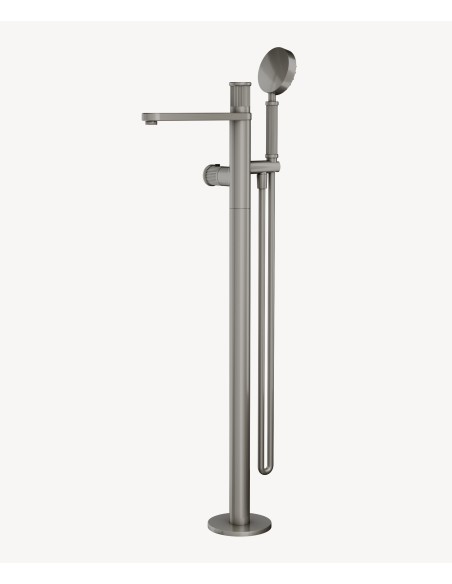 Mitigeur thermostatique de baignoire sur pied Nickel brossé - Hera