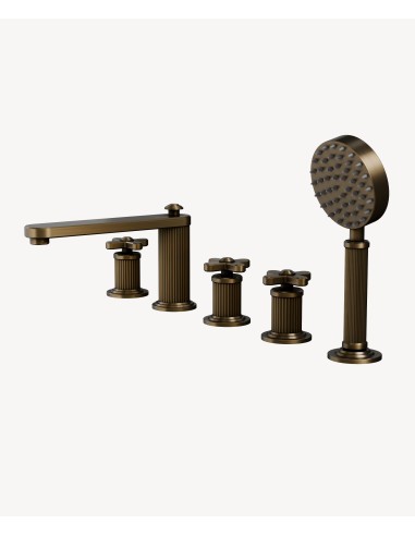 Mélangeur bain-douche 5 trous sur plage Bronze - Hera