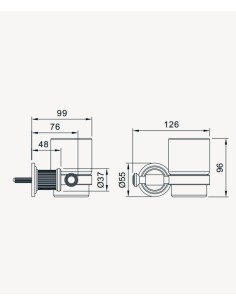 Porte verre mural Nickel brossé - Hera 2