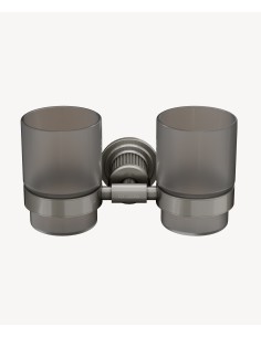 Porte double verre mural Nickel brossé - Hera