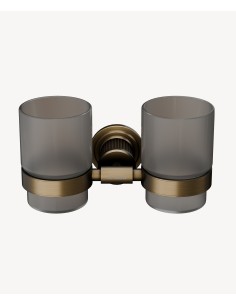 Porte double verre mural Bronze - Hera