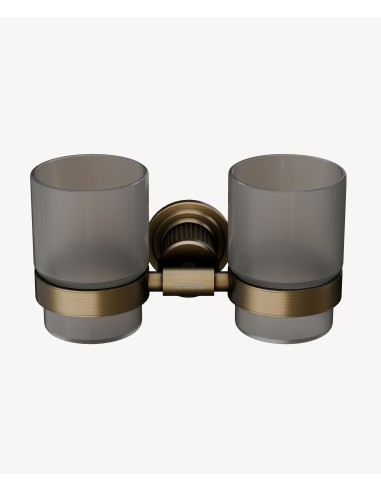 Porte double verre mural Bronze - Hera