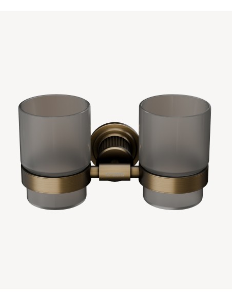 Porte double verre mural Bronze - Hera