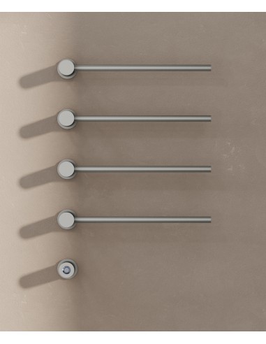 Sèche serviettes électrique moderne 4 barres - Nickel brossé