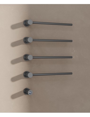Sèche serviettes électrique moderne 4 barres - Gun métal