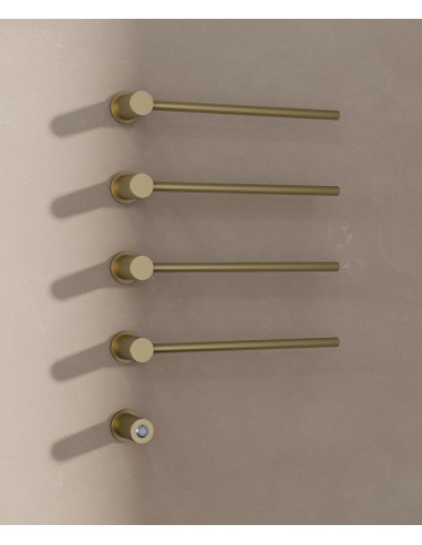 Sèche serviettes électrique moderne 4 barres - Doré brossé