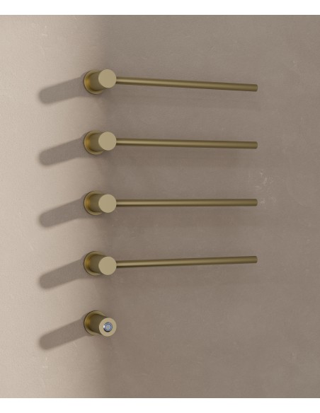 Sèche serviettes électrique moderne 4 barres - Doré brossé