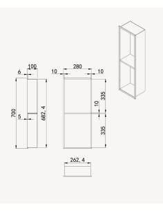 Niche de salle de bain inox 2 compartiments - Or rose brossé 2