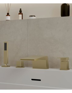 Mitigeur baignoire sur plage Doré brossé - Thilia