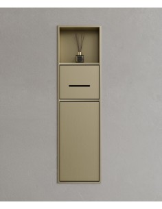 Niche toilette encastrable avec compartiments - Doré brossé
