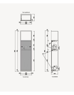 Niche toilette encastrable avec compartiments - Doré brossé 2