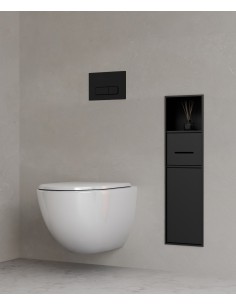 Niche de toilette à encastrer avec compartiments - Noir