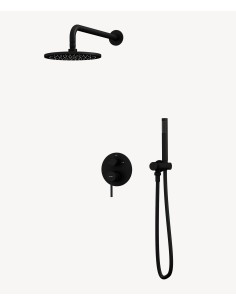 Kit douche encastrable moderne jet de pluie Noir - Corbeau