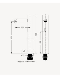 Mitigeur vasque automatique en laiton, eau froide, Chromé - Corbeau 2