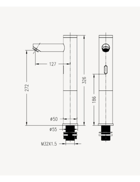 Mitigeur vasque automatique en laiton, eau froide, Chromé - Corbeau