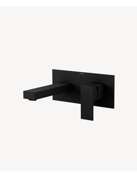 Mitigeur lavabo mural à encastrer noir - Sirius