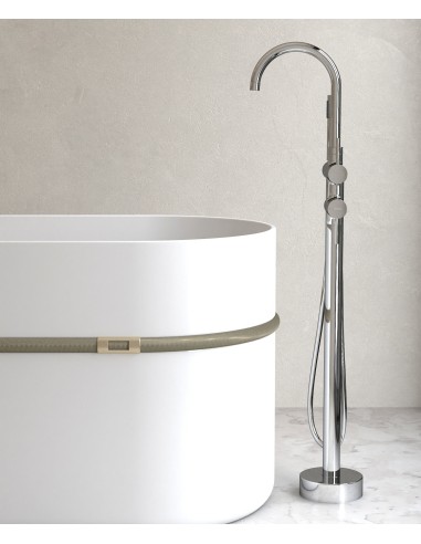 Robinet mitigeur bain-douche sur pied Chromé - Corbeau
