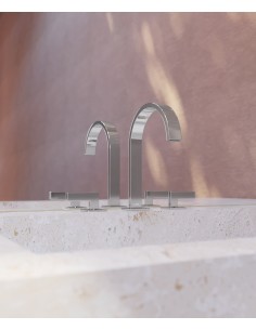 Robinet lavabo mélangeur en 3 trous - Chromé