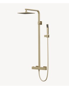 Colonne de douche thermostatique doré brossé moderne - Sirius