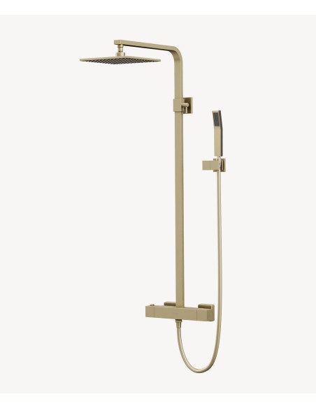 Colonne de douche thermostatique doré brossé moderne - Sirius