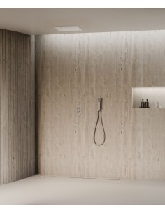 Système de douche thermostatique encastré au plafond - Chromé