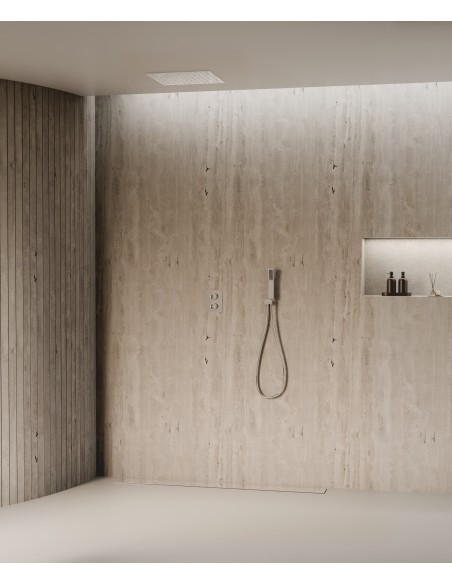 Système de douche thermostatique encastré au plafond - Chromé