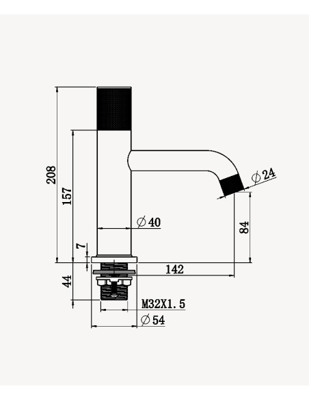 Mitigeur de lavabo design Noir - Leros