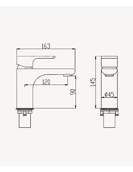 Mitigeur lavabo à poser Chromé - Nunki