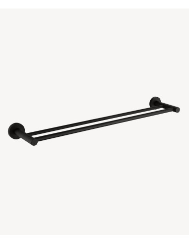 Porte serviettes mural double barre Noir - Corbeau