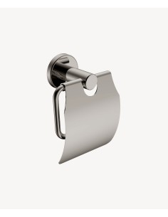 Porte-rouleau avec couvercle Nickel brossé - Corbeau