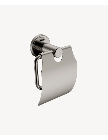 Porte-rouleau avec couvercle Nickel brossé - Corbeau