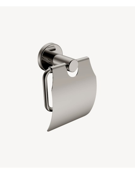 Porte-rouleau avec couvercle Nickel brossé - Corbeau