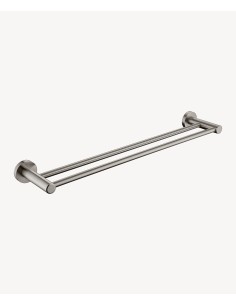 Porte serviettes mural double barre Nickel brossé - Corbeau