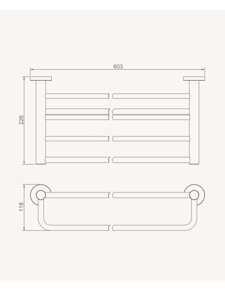 Rack porte serviettes mural Nickel brossé - Corbeau