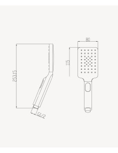 Douchette à main rectangle à deux jets - Chromé 2