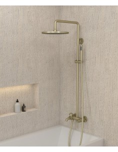 Colonne de douche pour baignoire avec inverseur Doré brossé - Corbeau