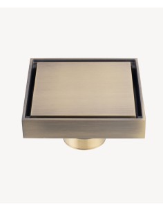 Siphon de sol carré - Bronze