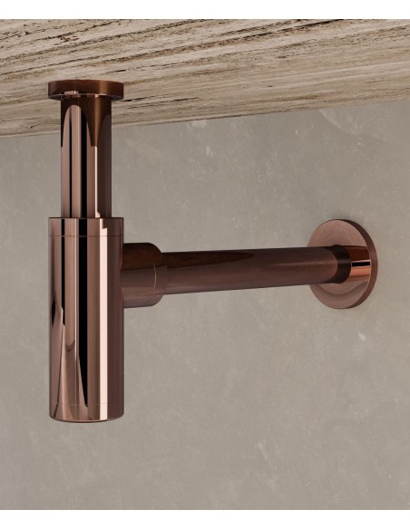 Siphon de lavabo - Or rose