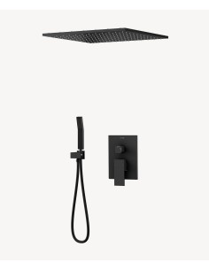 Système douche pluie encastrable au plafond Noir - Sirius