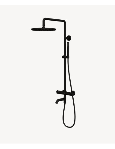 Colonne bain douche thermostatique noir avec sécurité anti-brûlures - Corbeau