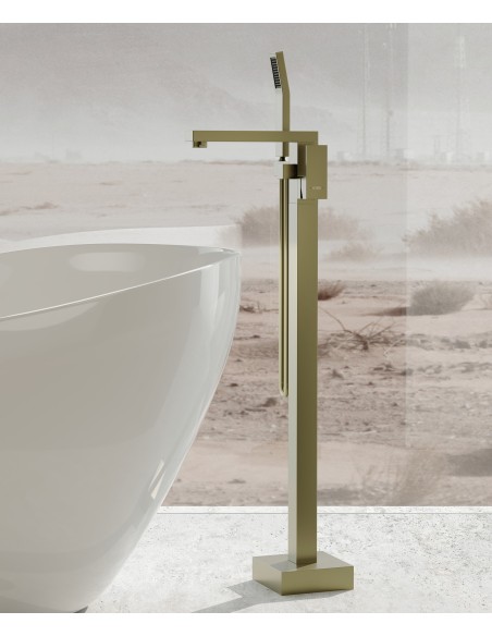 Mitigeur bain-douche monocolonne Doré brossé - Sirius