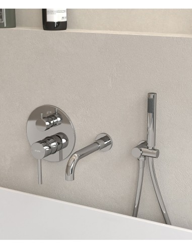 Robinet mitigeur de baignoire à encastrer Chromé - Corbeau