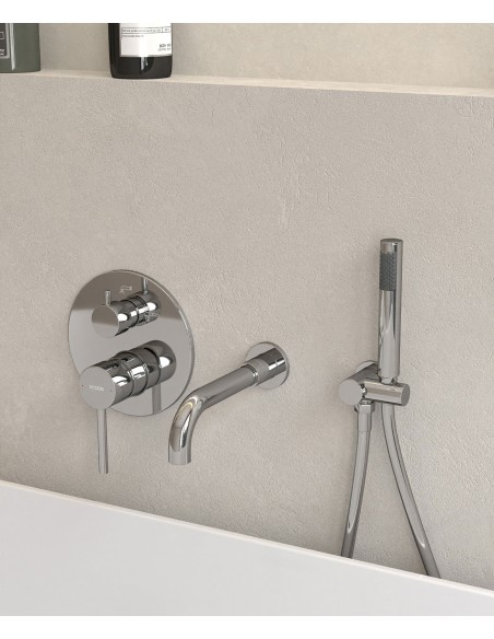 Robinet mitigeur de baignoire à encastrer Chromé - Corbeau