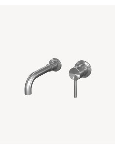 Mitigeur lavabo mural Nickel brossé - Corbeau