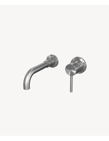 Mitigeur lavabo mural Nickel brossé - Corbeau